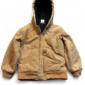 Carhartt Kids Brown Hooded Puffer Jacket